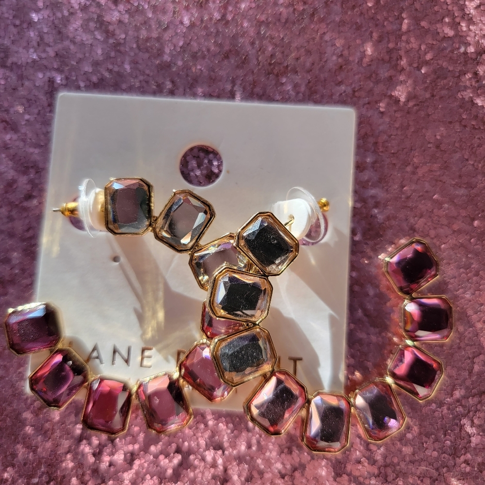 Pink Ombre Hoop Earrings NWT